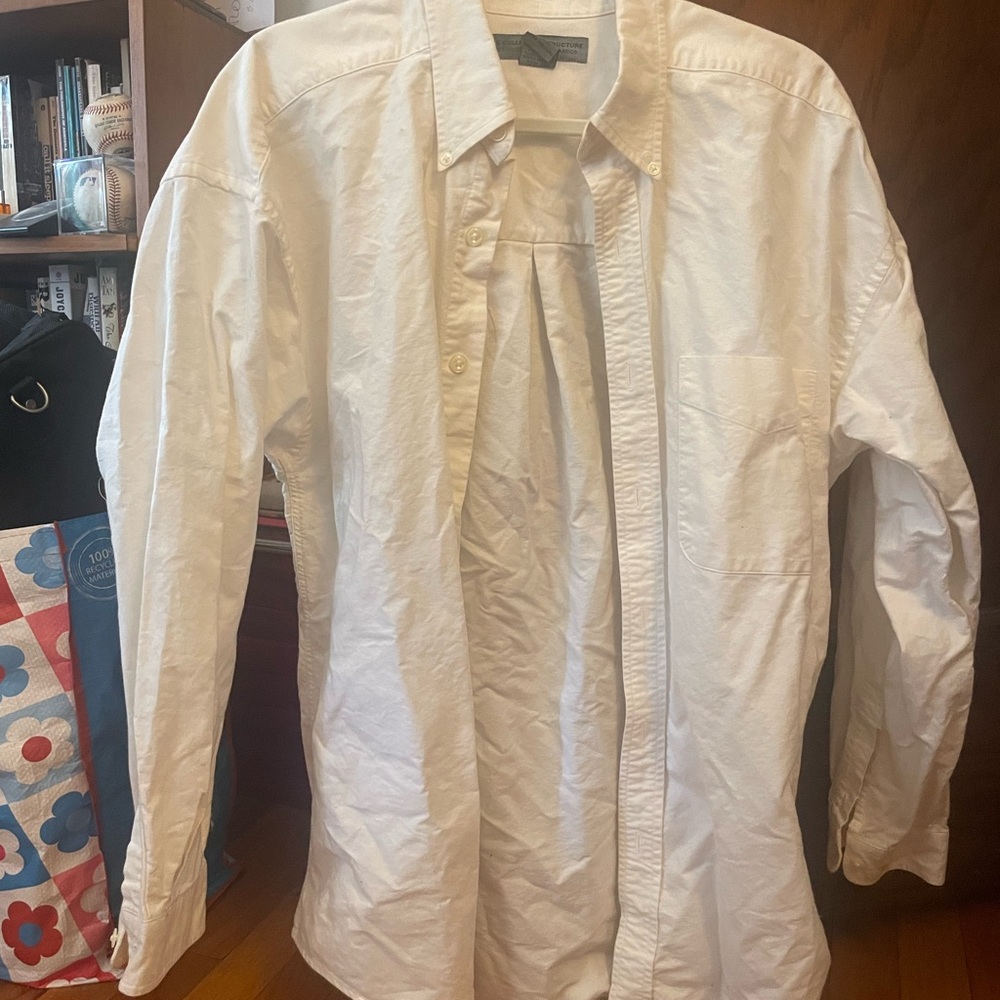 Le Collezioni Structure Classic White Men's Shirt sz M
